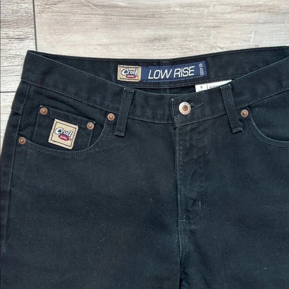 Cruel Girl Low Rise Relaxed black cowgirl western jeans size 9 X-Long